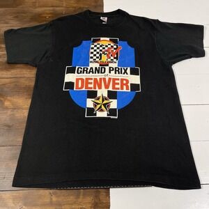 Vintage 90s MTV Grand Prix Denver Promotion Black T-Shirt